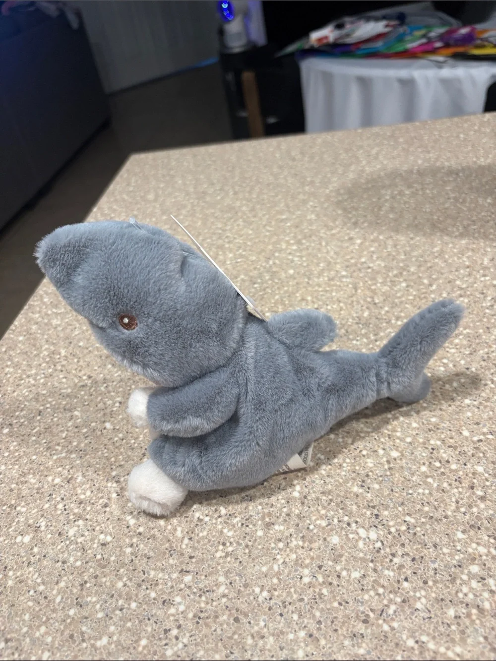 Plush Small Pet Hooded Mouse Toy - Gray and Cream